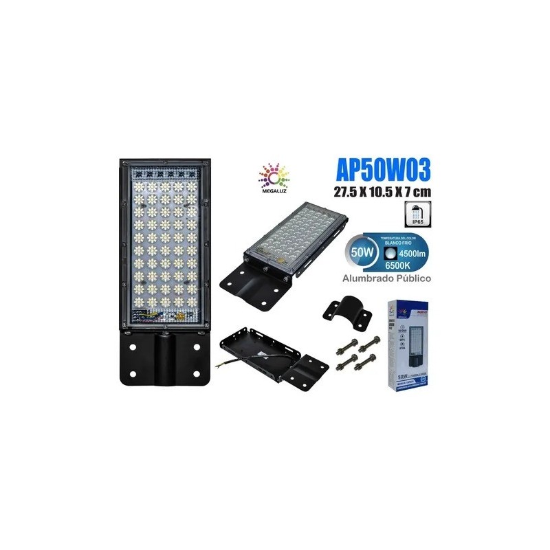 Lampara 50w Suburbana Led Lupa Megaluz Alumbrado Publico 500