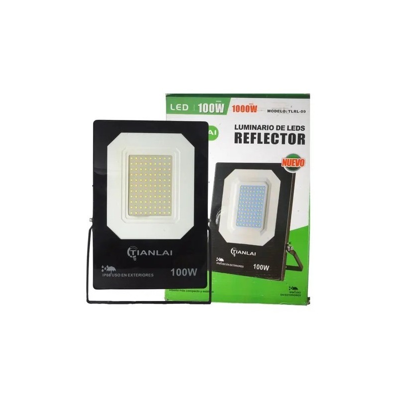 Reflector Led 100w Slim Luz Blanca P/ Exterior 110-220 V