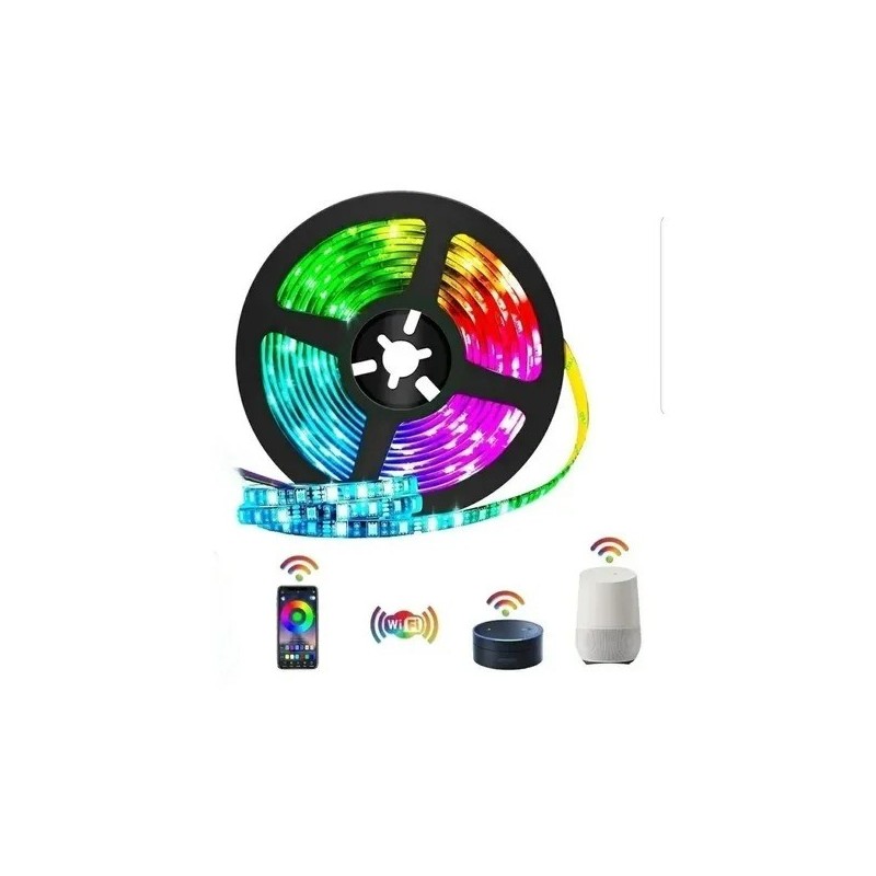 Tira Led Smart 5 Mts Luces Multicolor App Alexa Google Wifi