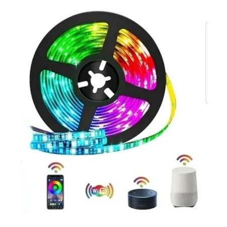 Tira Led Smart 5 Mts Luces Multicolor App Alexa Google Wifi