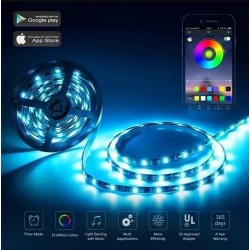 Tira Led Smart 5 Mts Luces Multicolor App Alexa Google Wifi