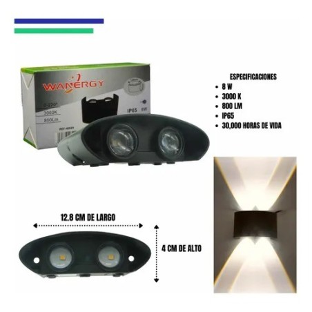 Lámpara Led Pared Arbotante 4 Luces Luz Cálida Int/ext Muro