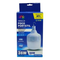 Foco 36w (180w) De Emergencia Led Portátil Recargable