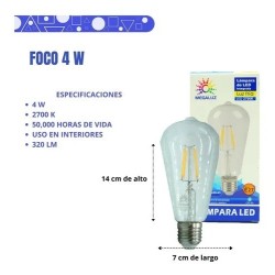 Foco Vintage Led Luz Cálida...