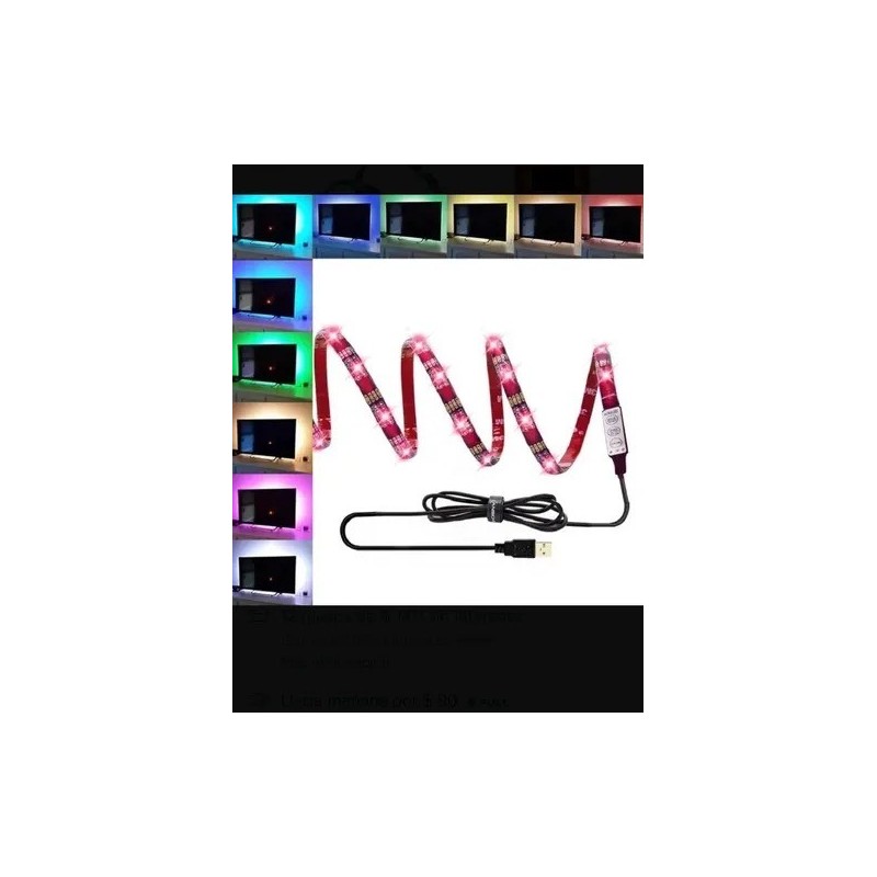 Tira Led Rgb Gamer Usb Para Pc O Tv Multicolor Control