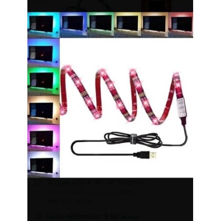 Tira Led Rgb Gamer Usb Para Pc O Tv Multicolor Control