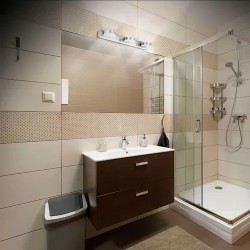 Arbotante Led Decorativo Satinado Triple Para Baño Cromado