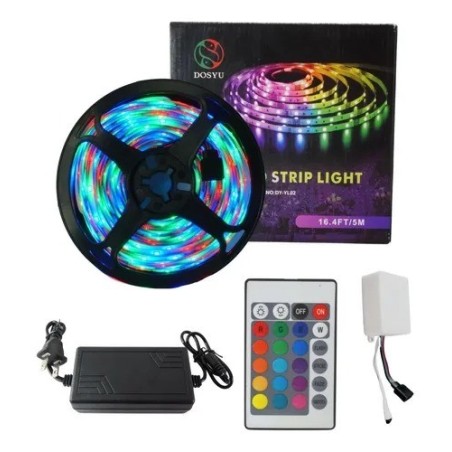 Tira Rgb 3528 5 Metros 127v Multicolor Completa