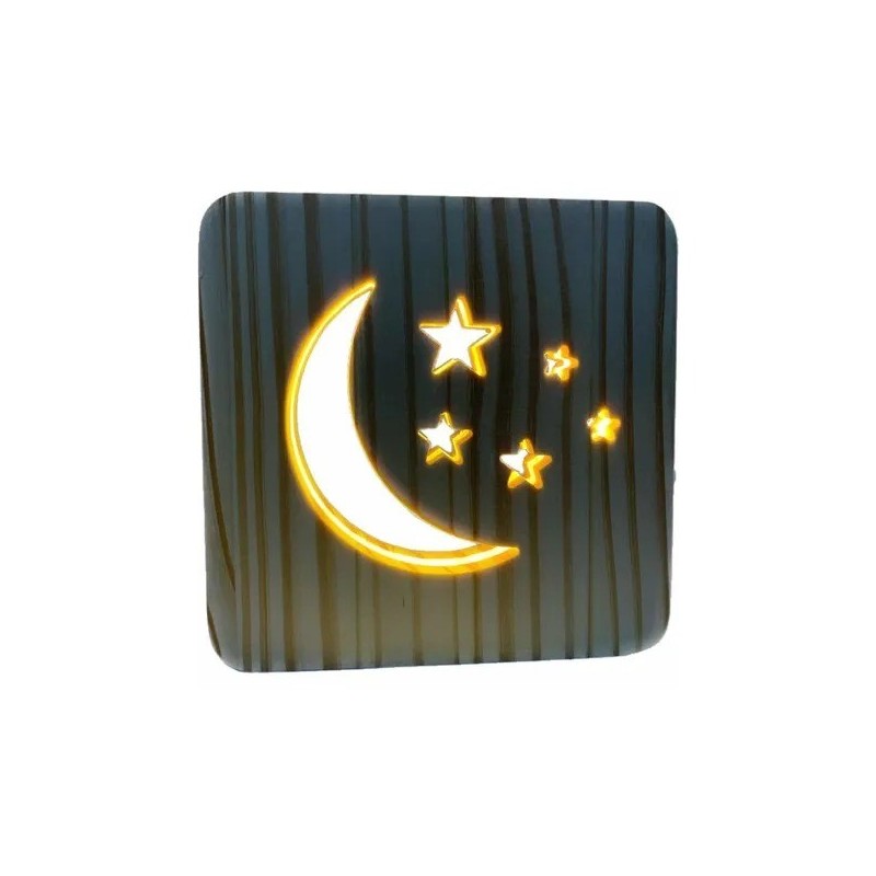 Lampara Led Escritorio Buro Usb Madera Navidad Mascota Luna