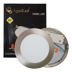 Panel  9w Led Empotrar Spot Satinado Blanco Frio Plafon