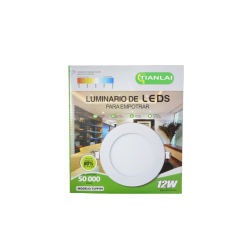 Plafón 12w Led De Empotrar Luz Blanca