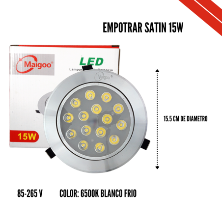 Lampara 15x1w Led Satinadas Dirigible Empotrar