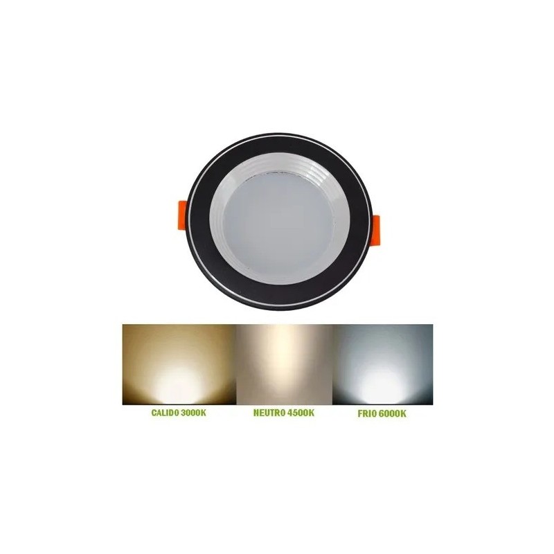 Lampara 5w De Empotrar Led Color Negro De 3 Tonos En 1