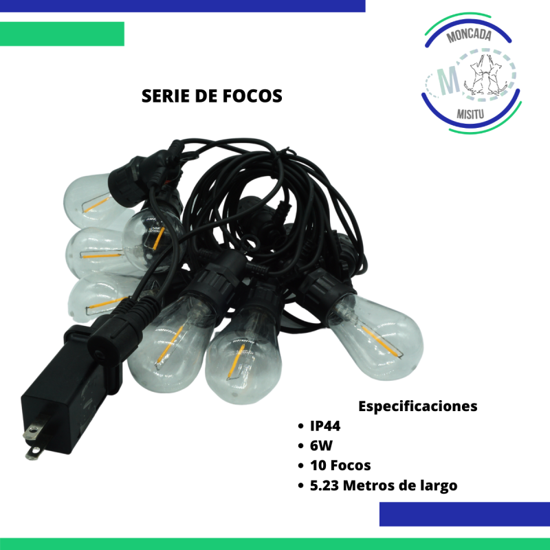 Guirnalda De Luces 25 Focos Vintage Impermeable