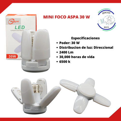 Foco Led Mini Aspas 30w...