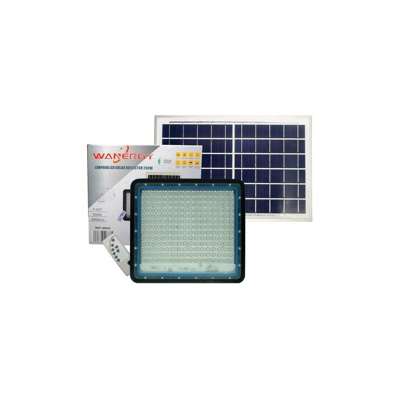 Reflector Solar 200w Led C/panel Y Control Remoto