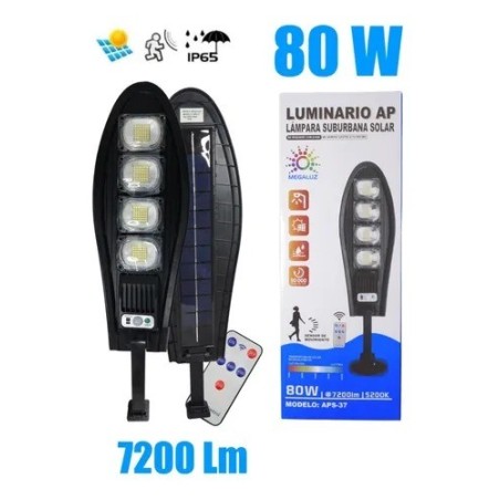 Lampara 80w Solar Suburbana Alumbrado Público Con Fotocelda