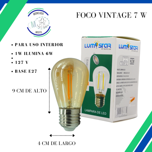 Foco Led Bulb Filamento 1w...