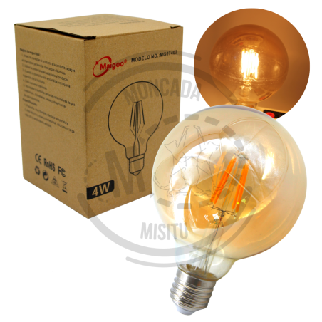 Foco Led Vintage Globo Incandescente Esfera G125 4w Calida