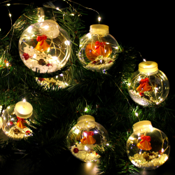 Serie De Luces Navideña De Esfera Con Campanas Y Nieve