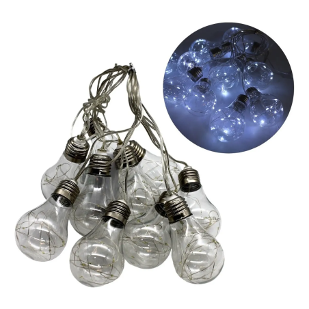 Serie De Luces Vintage Bombilla Navideñas Tipo Foco Guirnalda