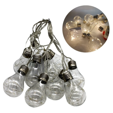 Serie De Luces Vintage Bombilla Navideñas Tipo Foco Guirnalda CALIDO