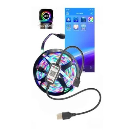 Tira Led Rgb Multicolor 5 Mts Para Tv, Pc, Auto Y + Usb 3528