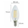 Foco Led Vintage Cristal Vela 5 Watts E14 Luz Calida